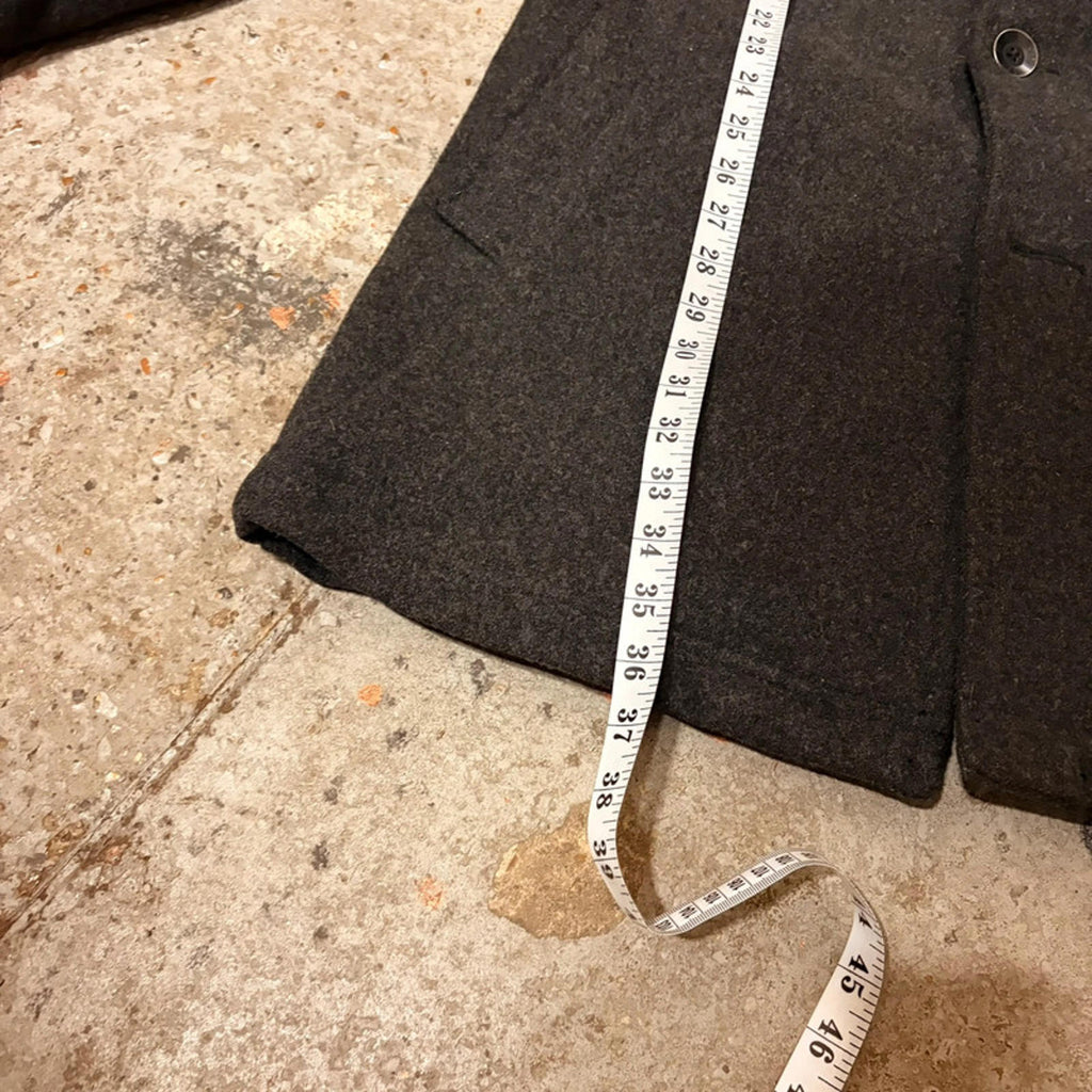 Evisu Vintage Wool Blend Overcoat / Car Coat - Dark Gray