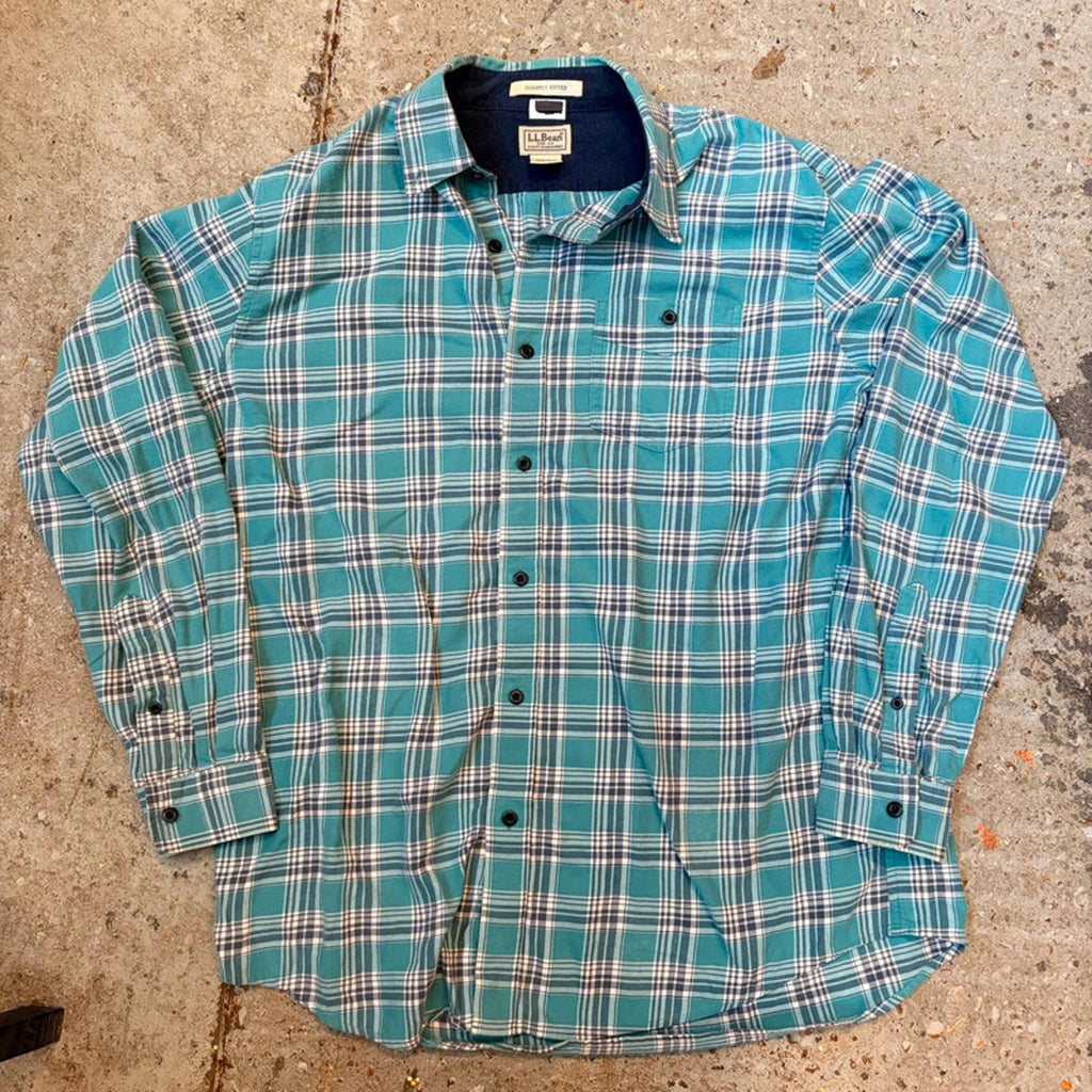 L.L.Bean Flannel Shirt - Teal/Blue Plaid