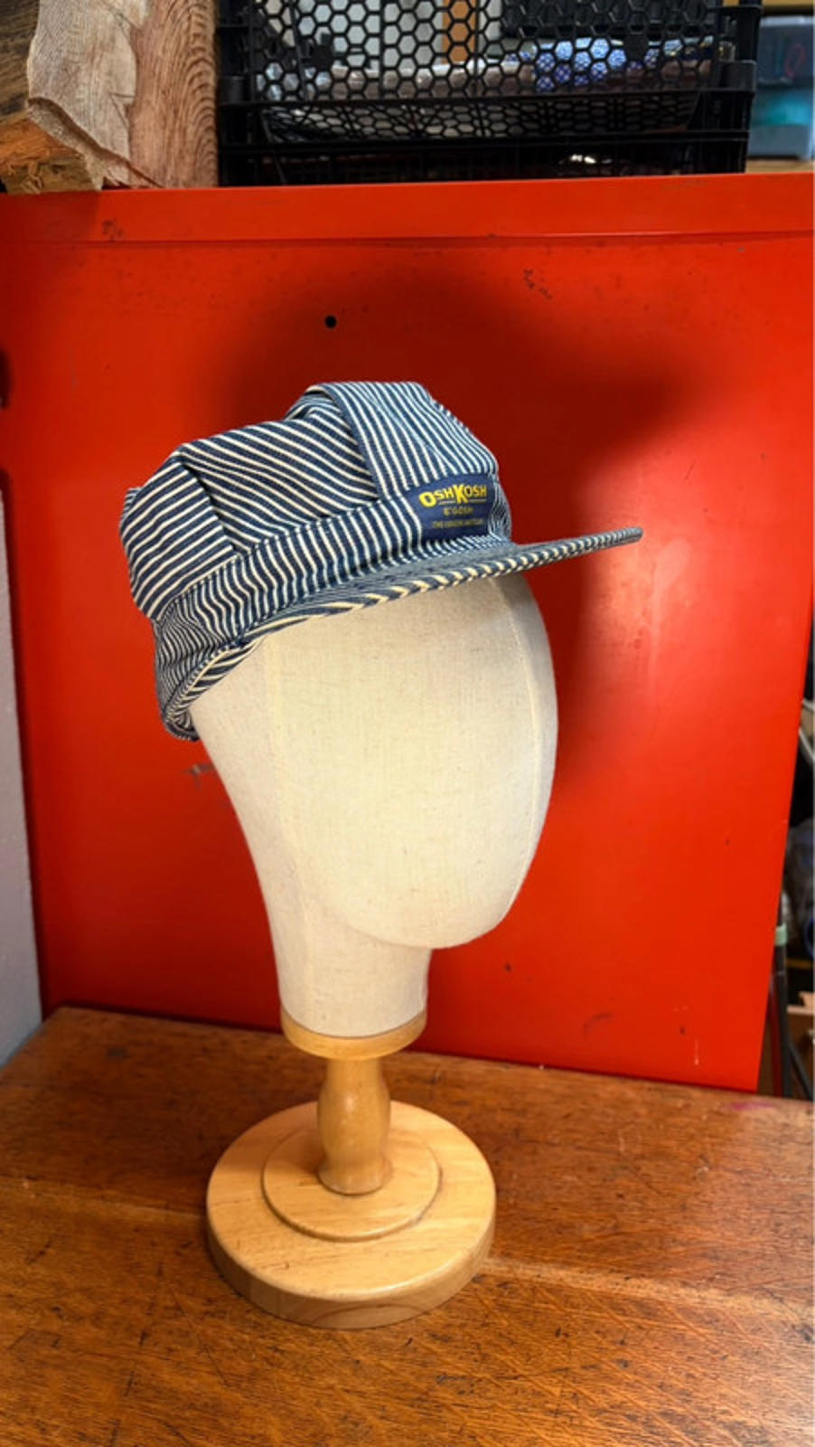 OshKosh B'gosh Vintage Railroad Cap - Authentic Hickory Denim - Size Small