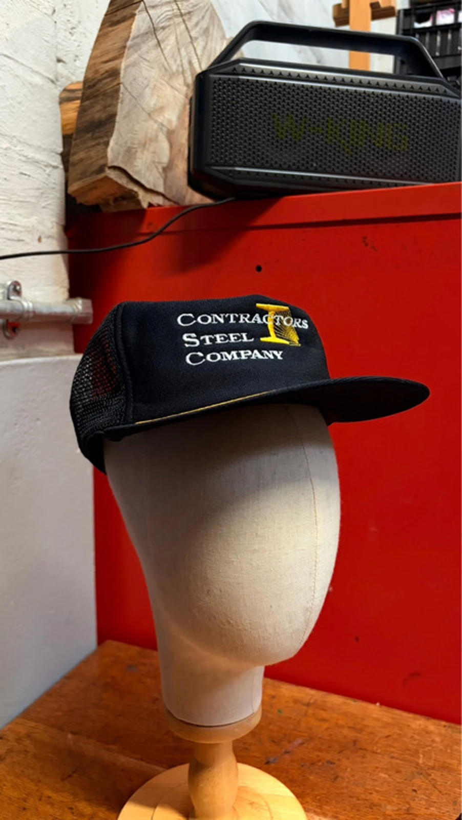 Vintage Black Contractors Steel Company Trucker Hat - Embroidered Logo