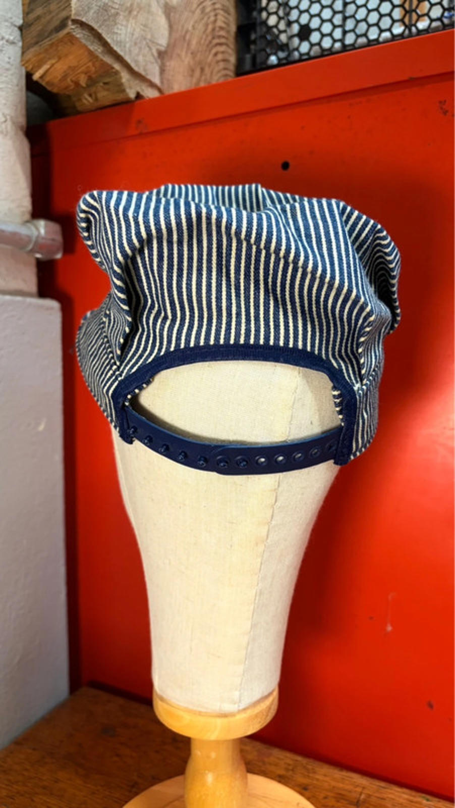 Vintage OshKosh B'gosh Engineer Cap - Hickory Stripe - Size Small