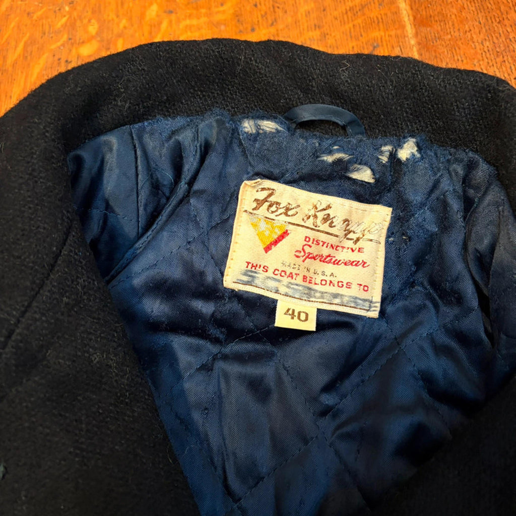 Vintage Fox Knapp Peacoat - US Navy Style Wool Coat - Size 40