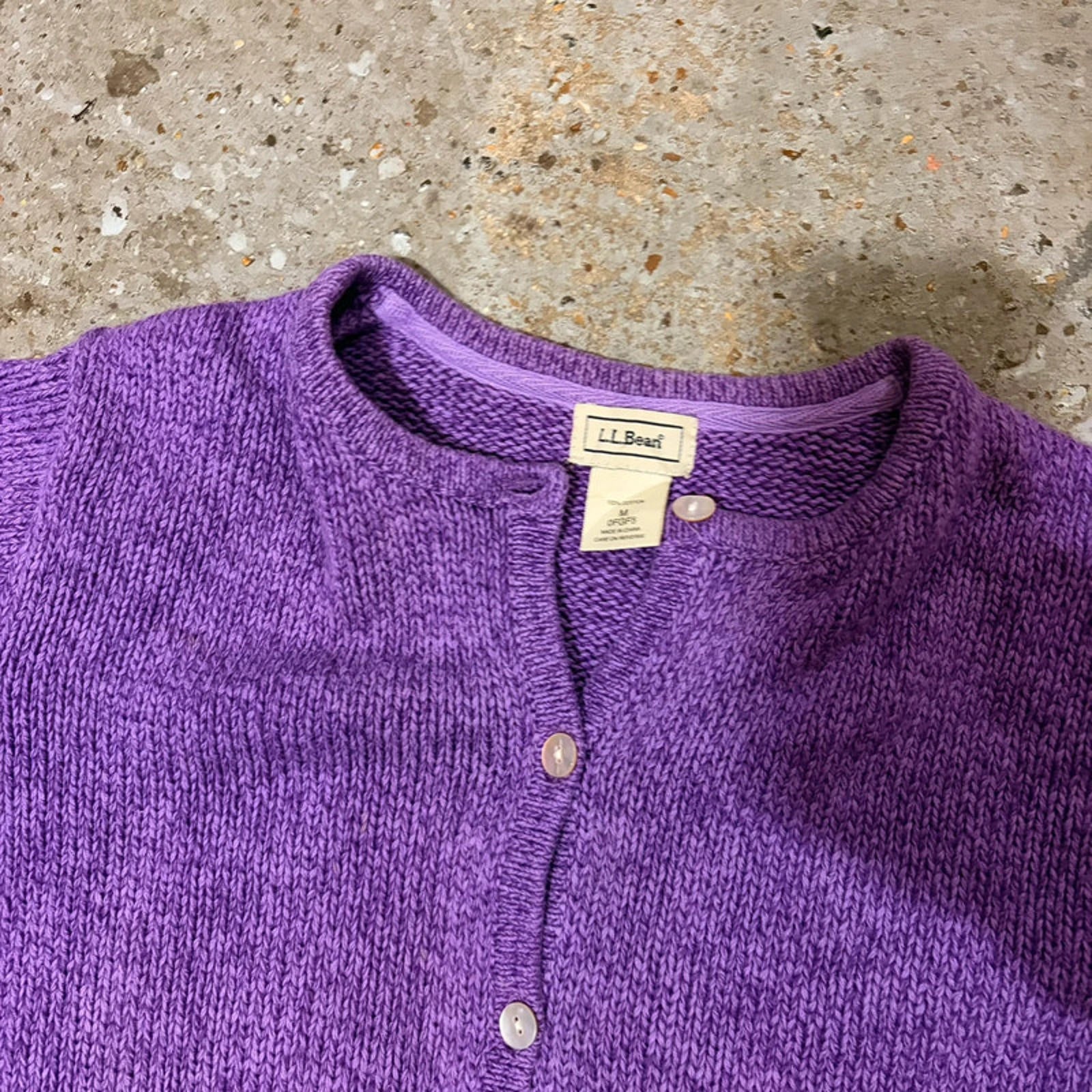 Vintage L.L.Bean Bright Purple Knit Cardigan - Autumn Sweater