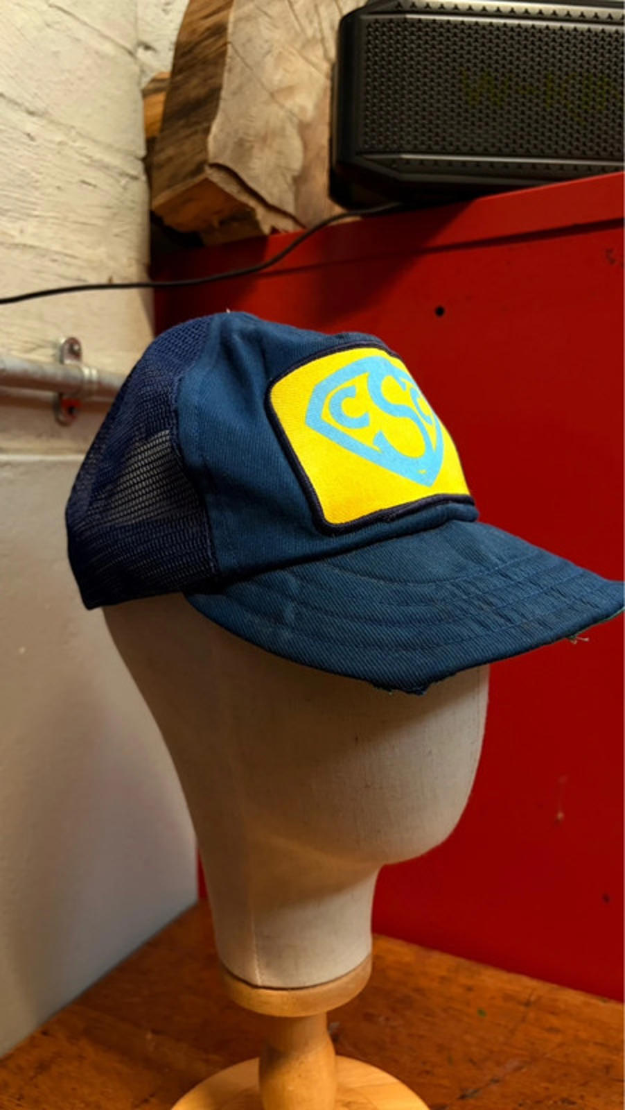 Vintage Blue Trucker Hat - CSC Yellow & Blue Patch