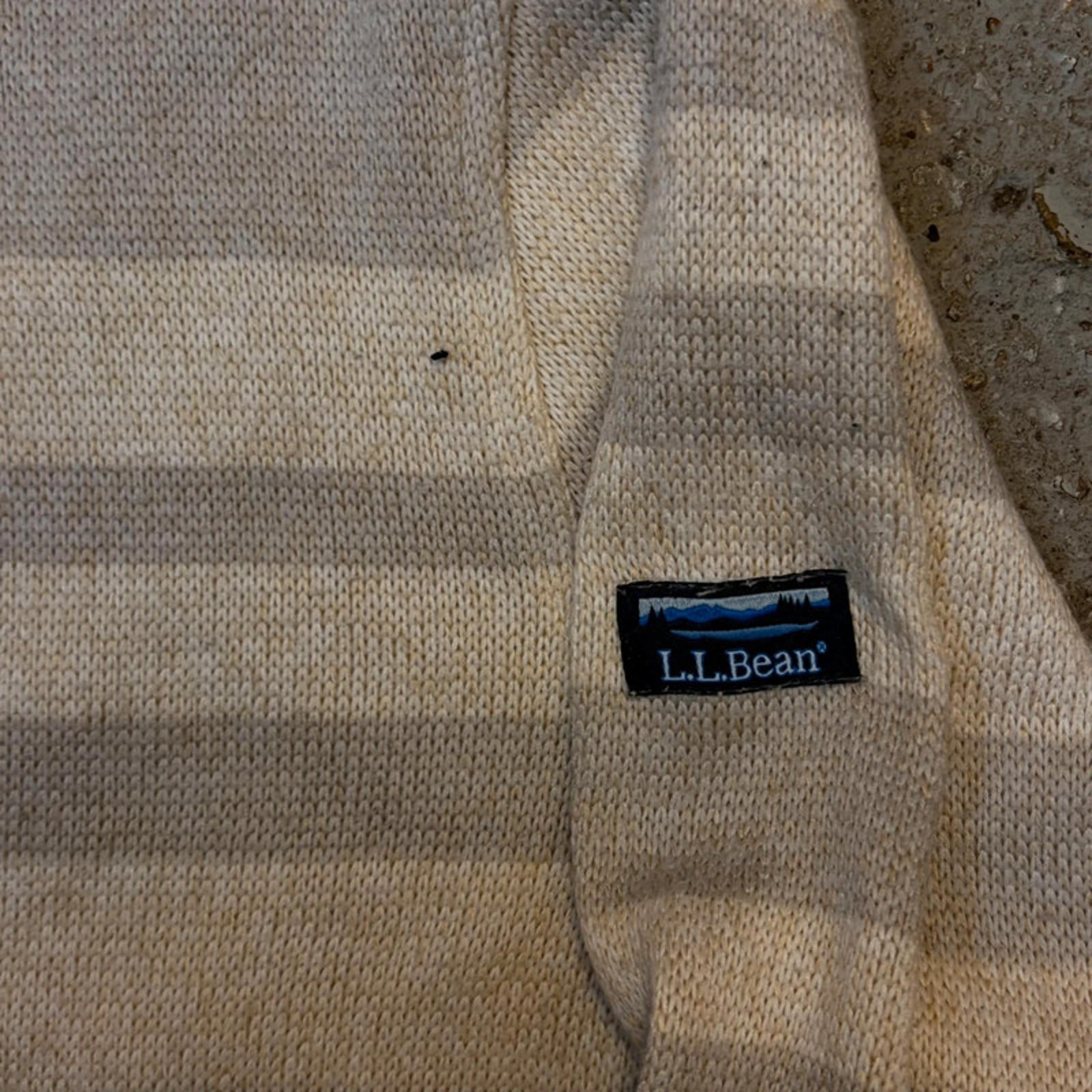 L.L.Bean Striped Crewneck Sweatshirt - Oatmeal Knit