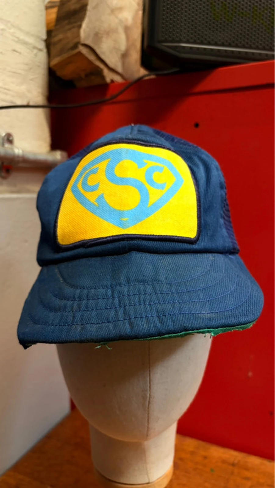 Vintage Blue Trucker Hat - CSC Yellow & Blue Patch