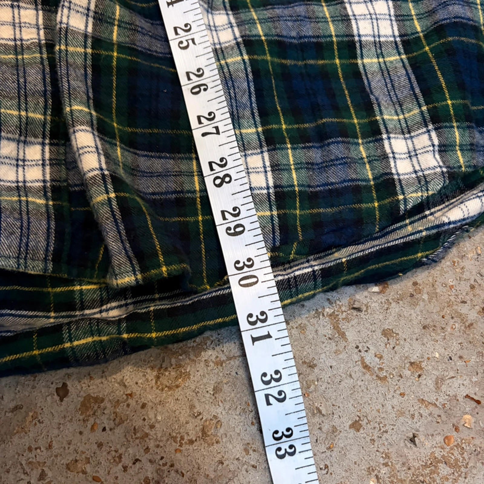 L.L.Bean Flannel Shirt - Green/Navy Tartan Plaid
