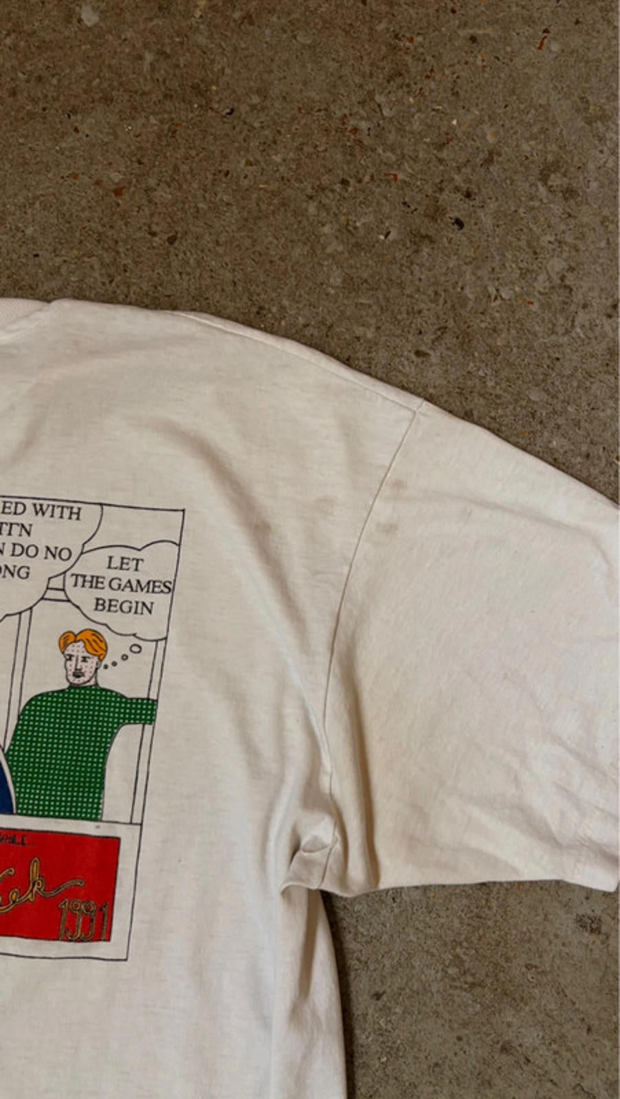 Vintage 1991 Greek Week Champions T-Shirt - Retro Comic Graphic (single stitch)