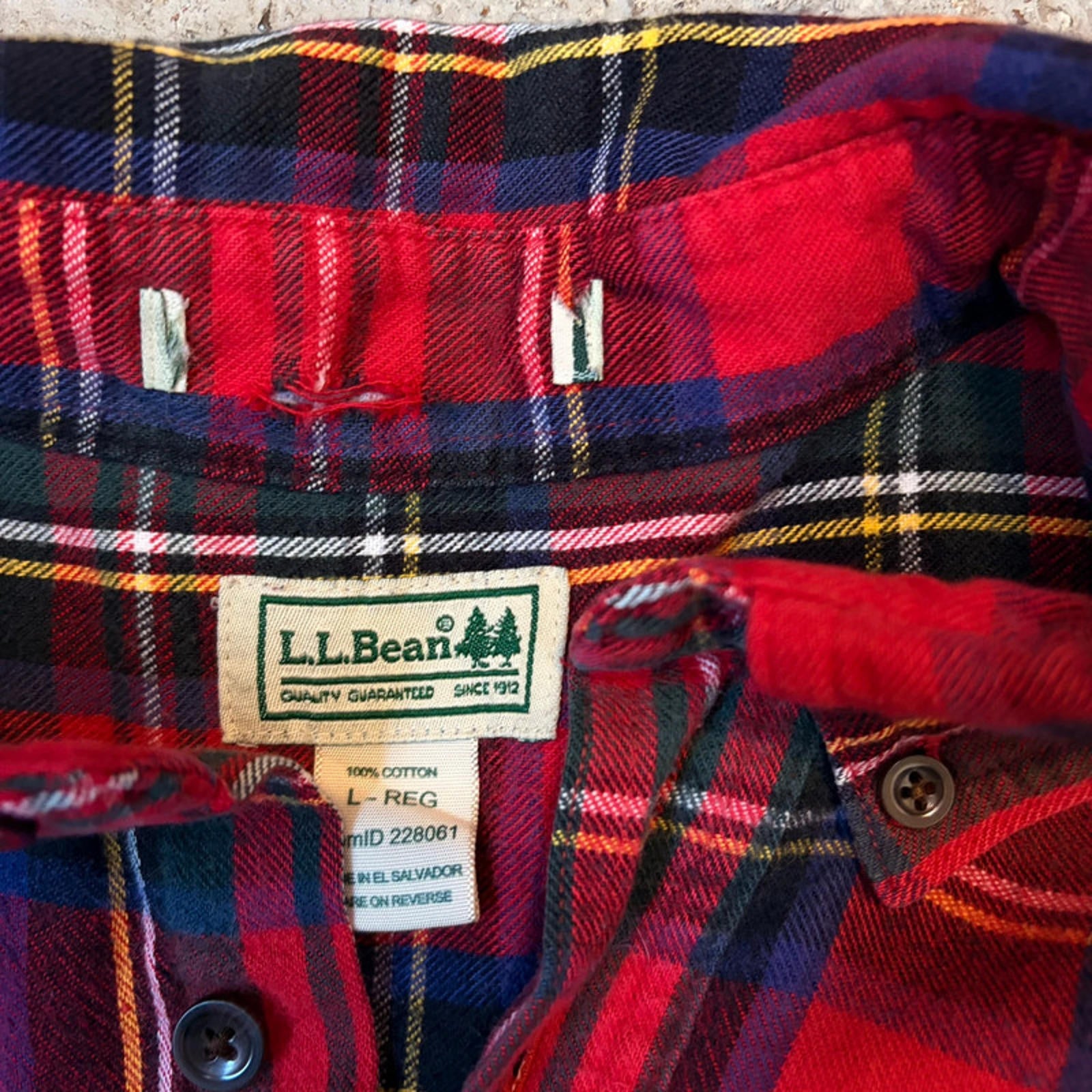 L.L.Bean Flannel Shirt - Red Tartan Plaid