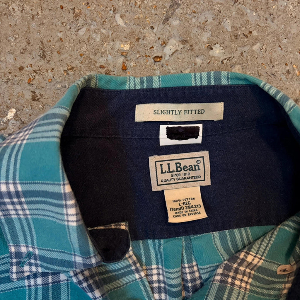L.L.Bean Flannel Shirt - Teal/Blue Plaid
