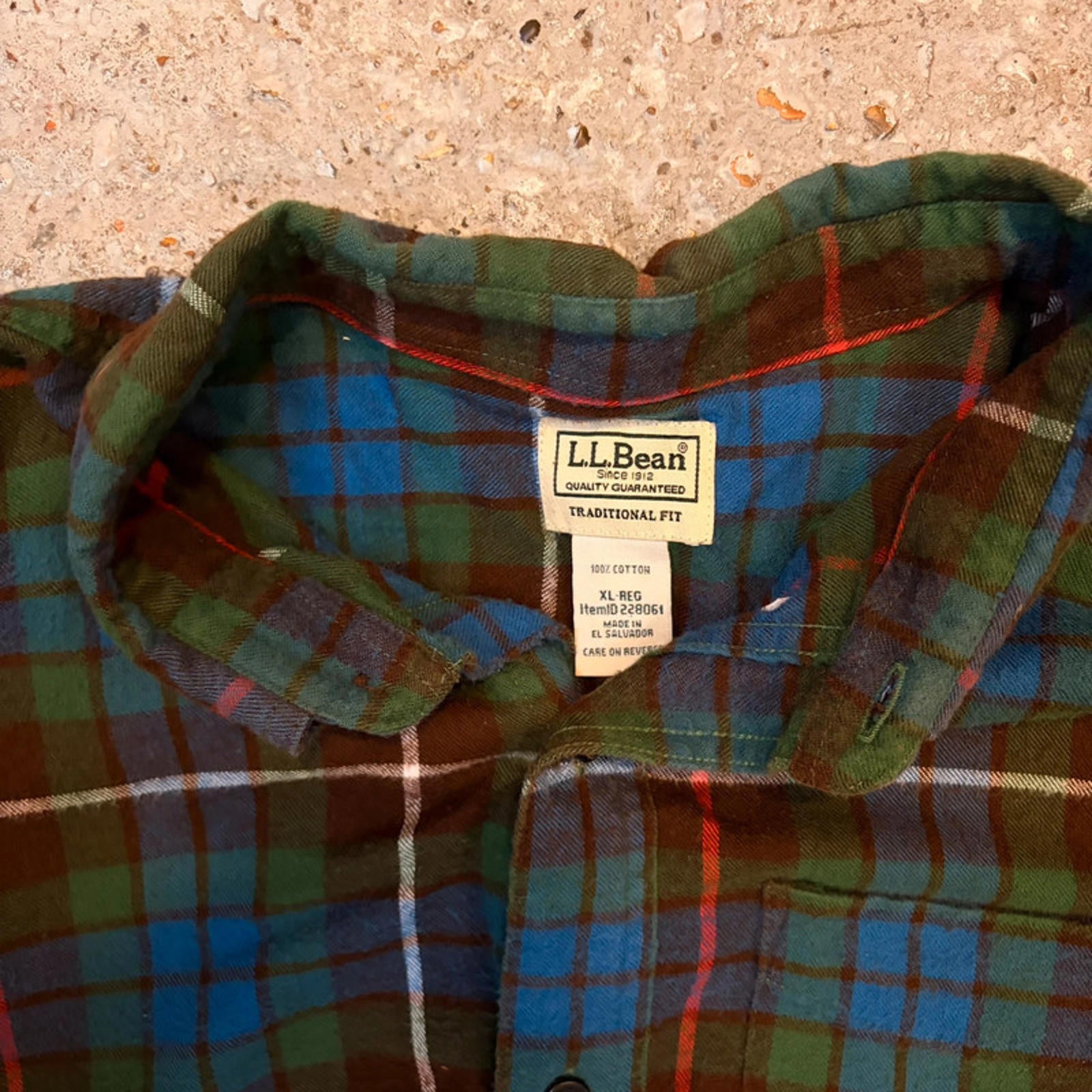 L.L.Bean Flannel Shirt - Blue and Green Plaid
