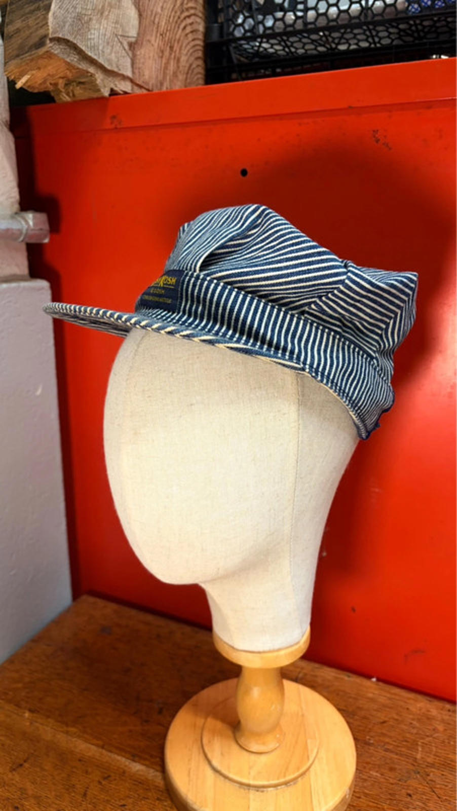 OshKosh B'gosh Vintage Railroad Cap - Authentic Hickory Denim - Size Small