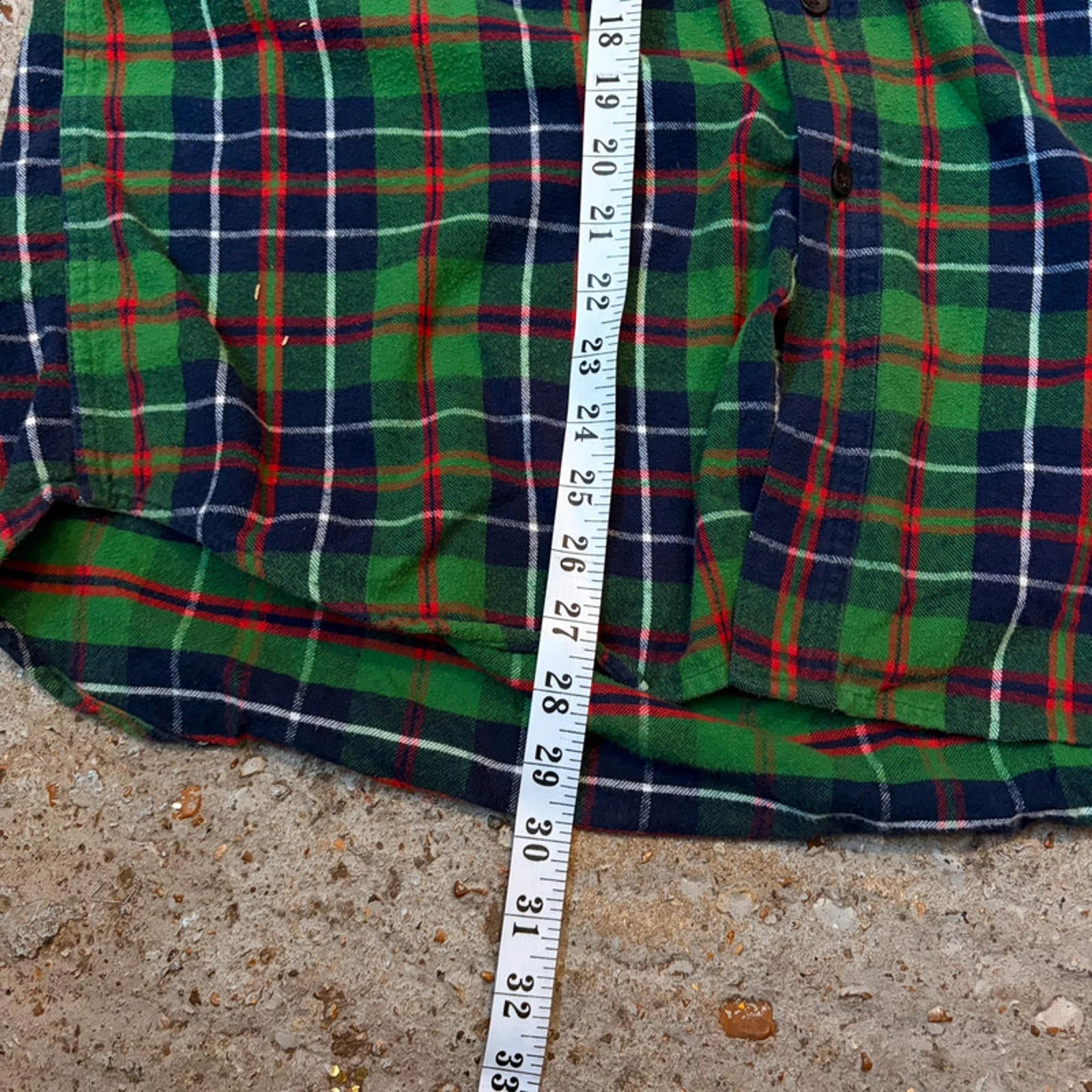 L.L.Bean Flannel Shirt - Green/Navy Tartan Plaid