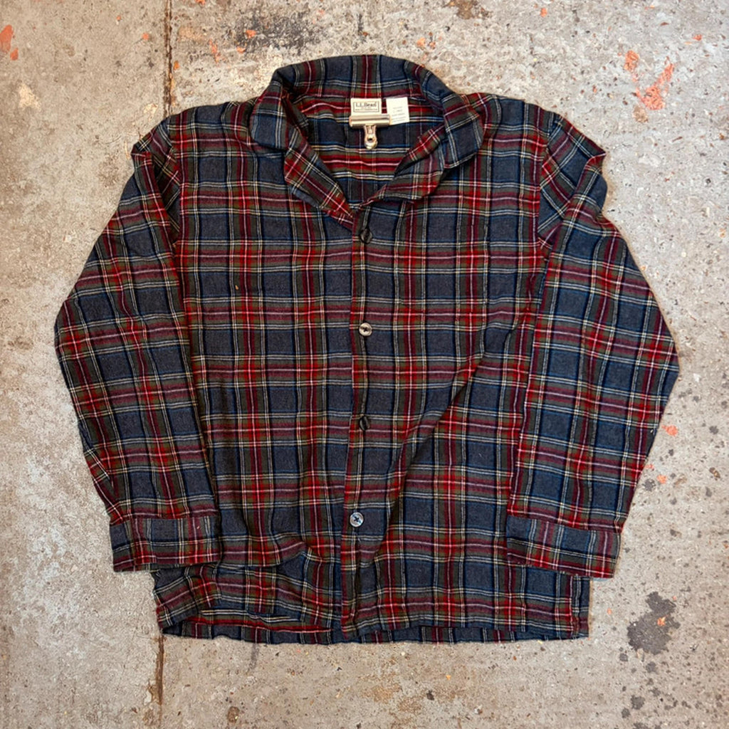 L.L.Bean Flannel Shirt - Gray/Red Tartan Plaid