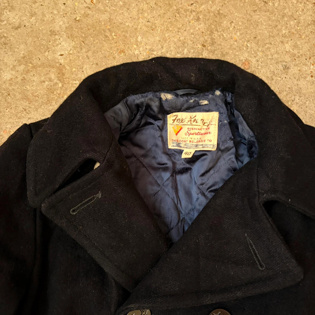 Vintage Fox Knapp Peacoat - US Navy Style Wool Coat - Size 40