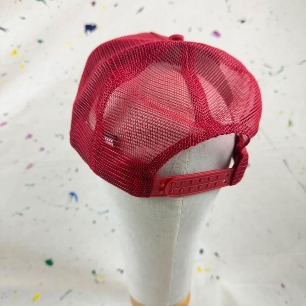 Maroon Labeur Patch Trucker Hat - Rope Detail - Mesh Back