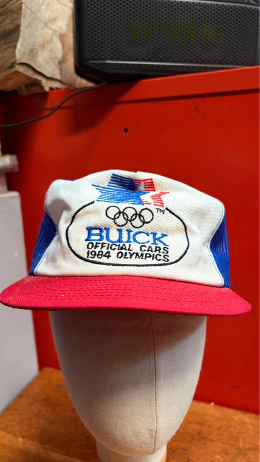 Rare Vintage 1984 Buick Olympics Trucker Hat - Red/White/Blue