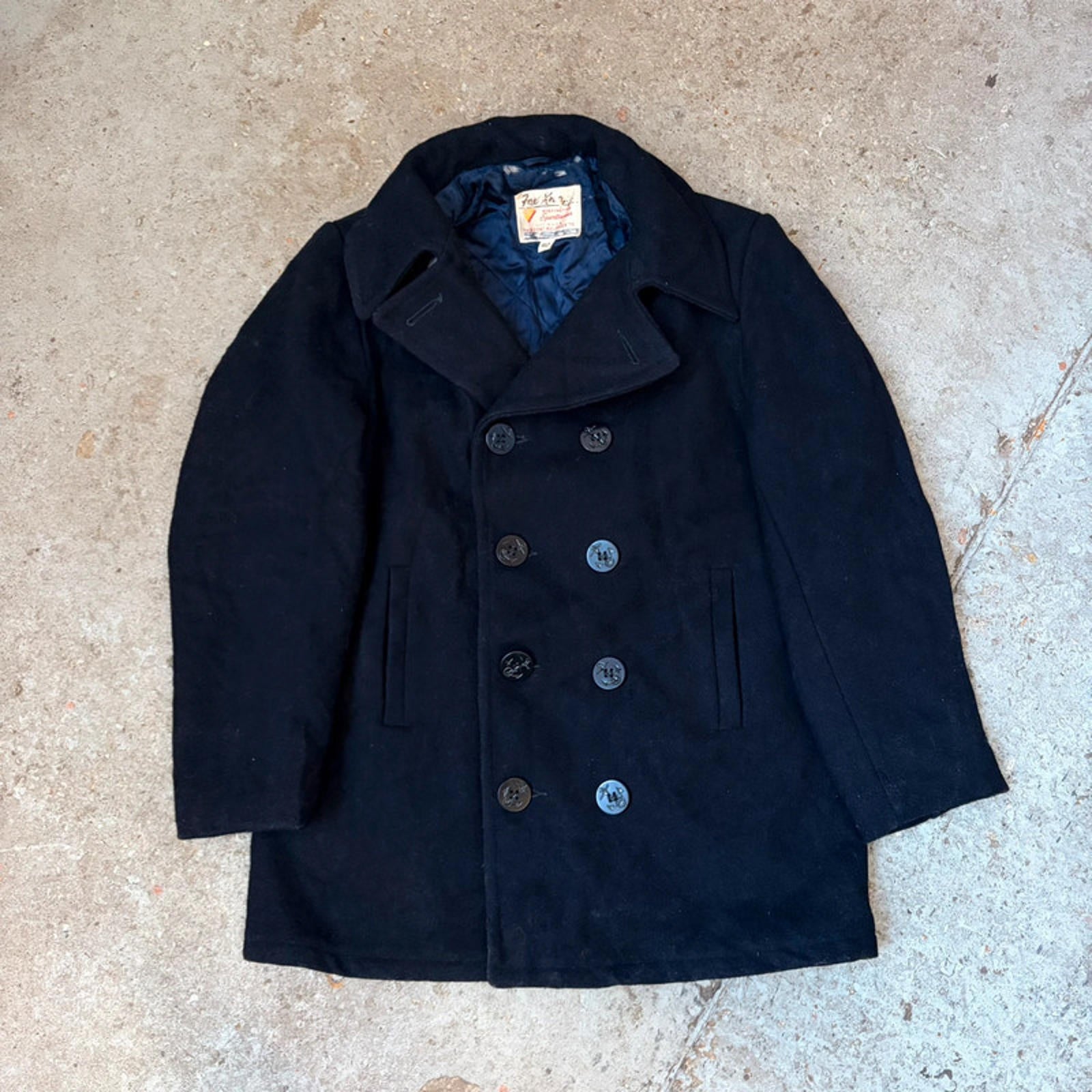 Vintage Fox Knapp Peacoat - US Navy Style Wool Coat - Size 40