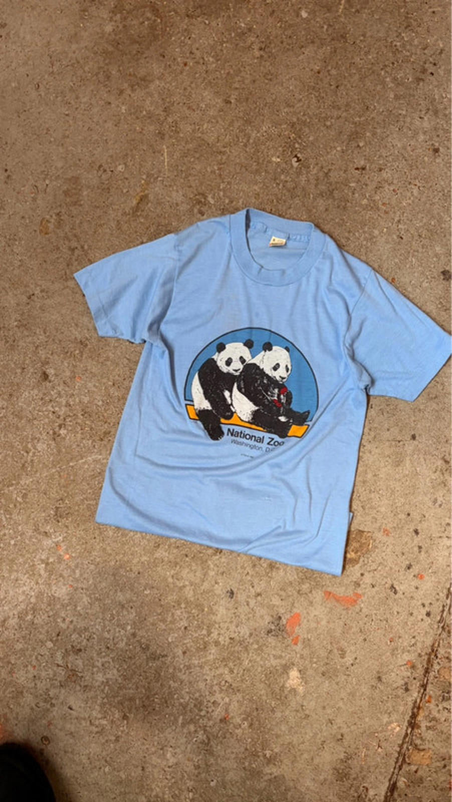Vintage 1982 80s National Zoo Panda T-Shirt - Light Blue Zoo Souvenir
