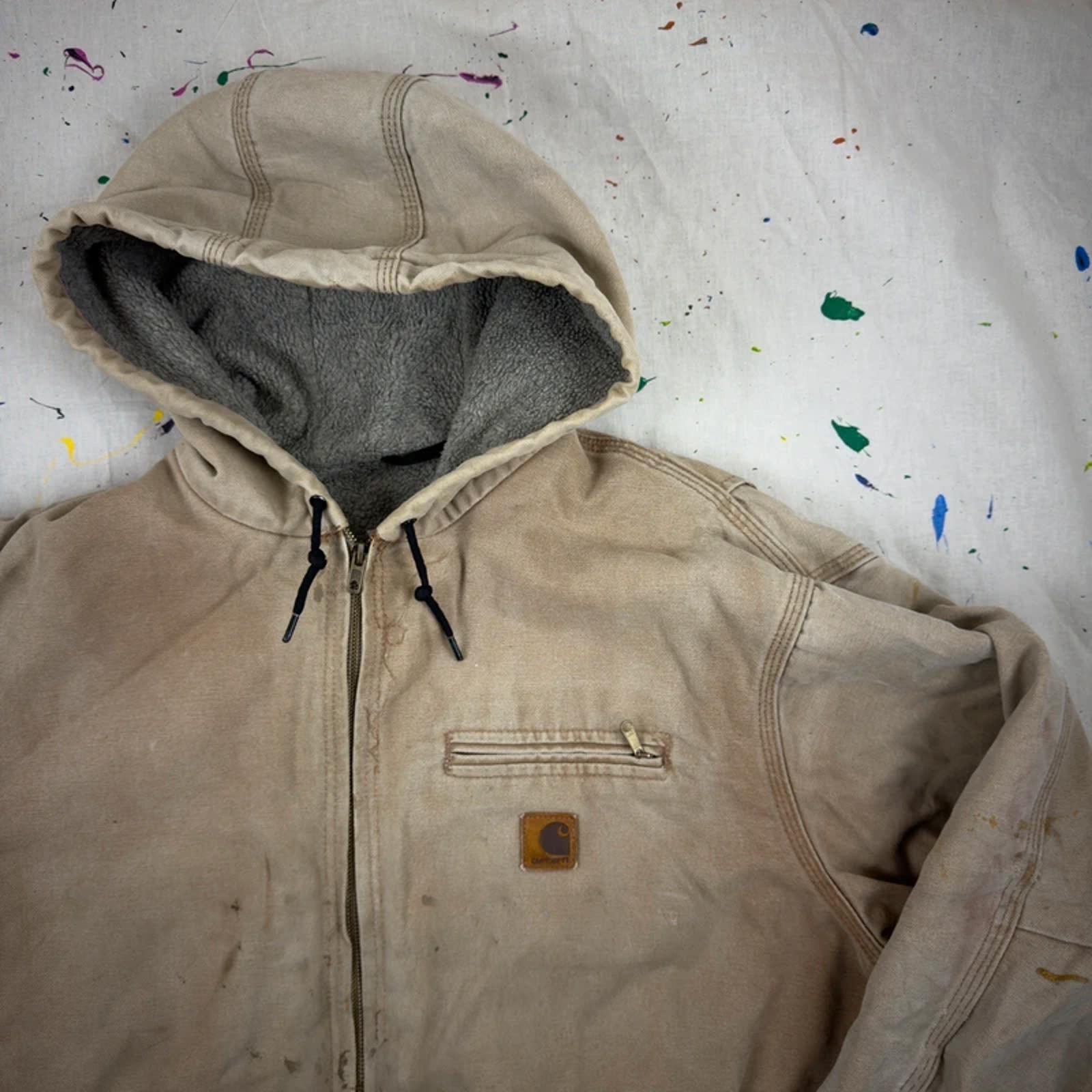 Heavily Thrashed Vintage Carhartt Active Jacket - Fraying & Stains - XL