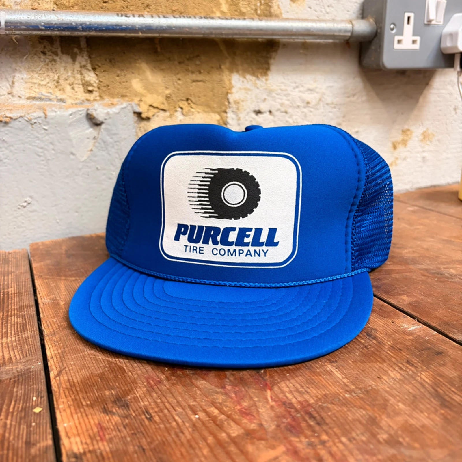Vintage 80s/90s Blue Trucker Hat - Purcell Tire Company