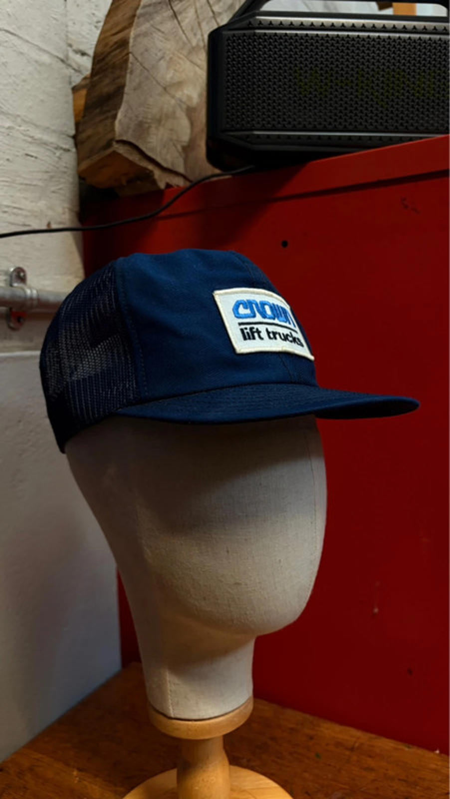 Vintage Navy Blue Crown Lift Trucks Cap - Embroidered Workwear