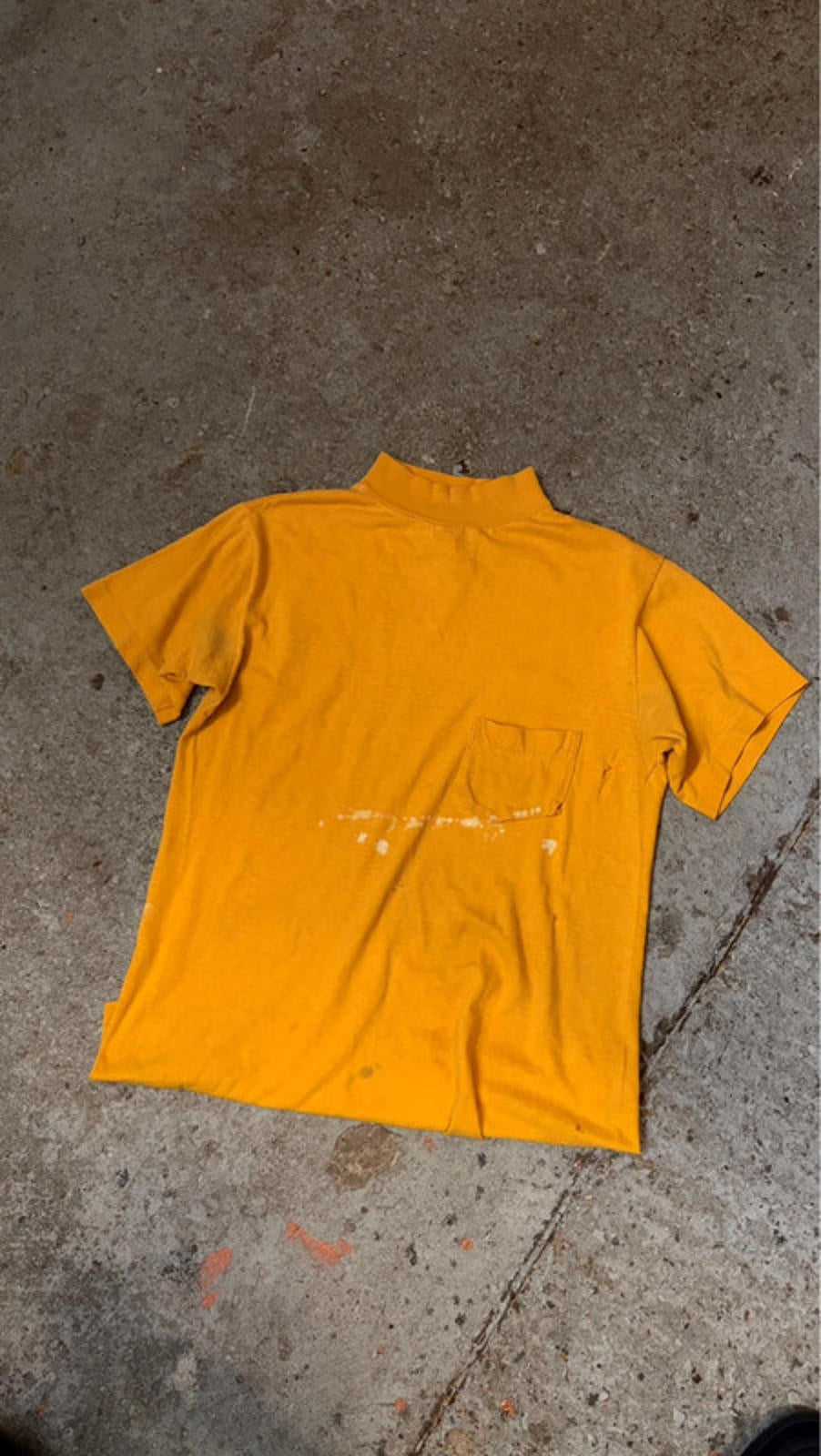 Rare Vintage 70s Sears Student Mock-Neck Pocket Tee - Peanuts Patches