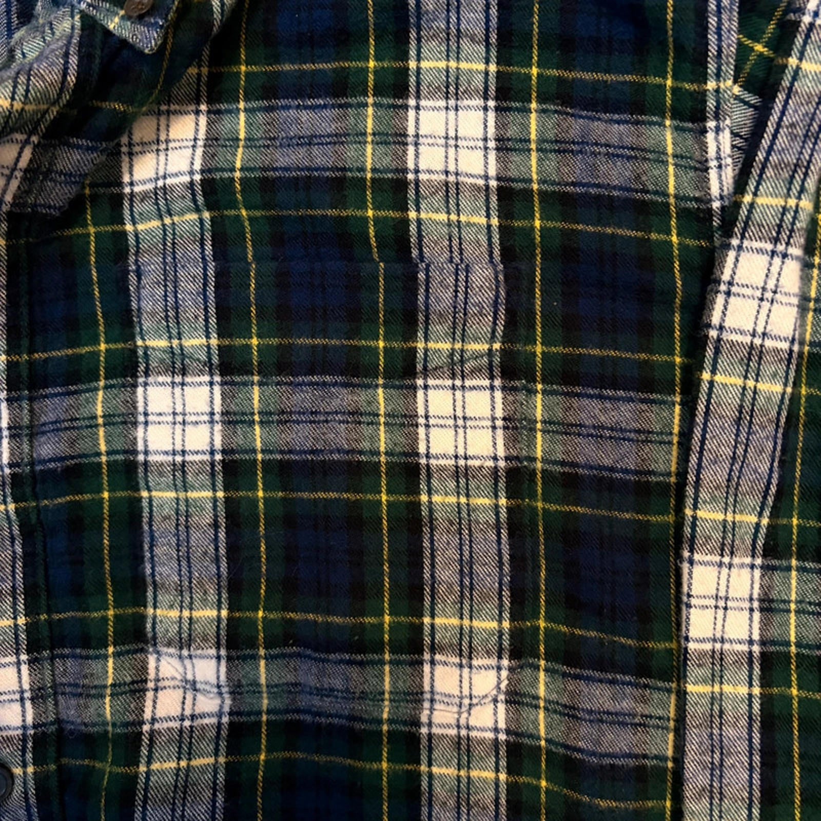 L.L.Bean Flannel Shirt - Green/Navy Tartan Plaid