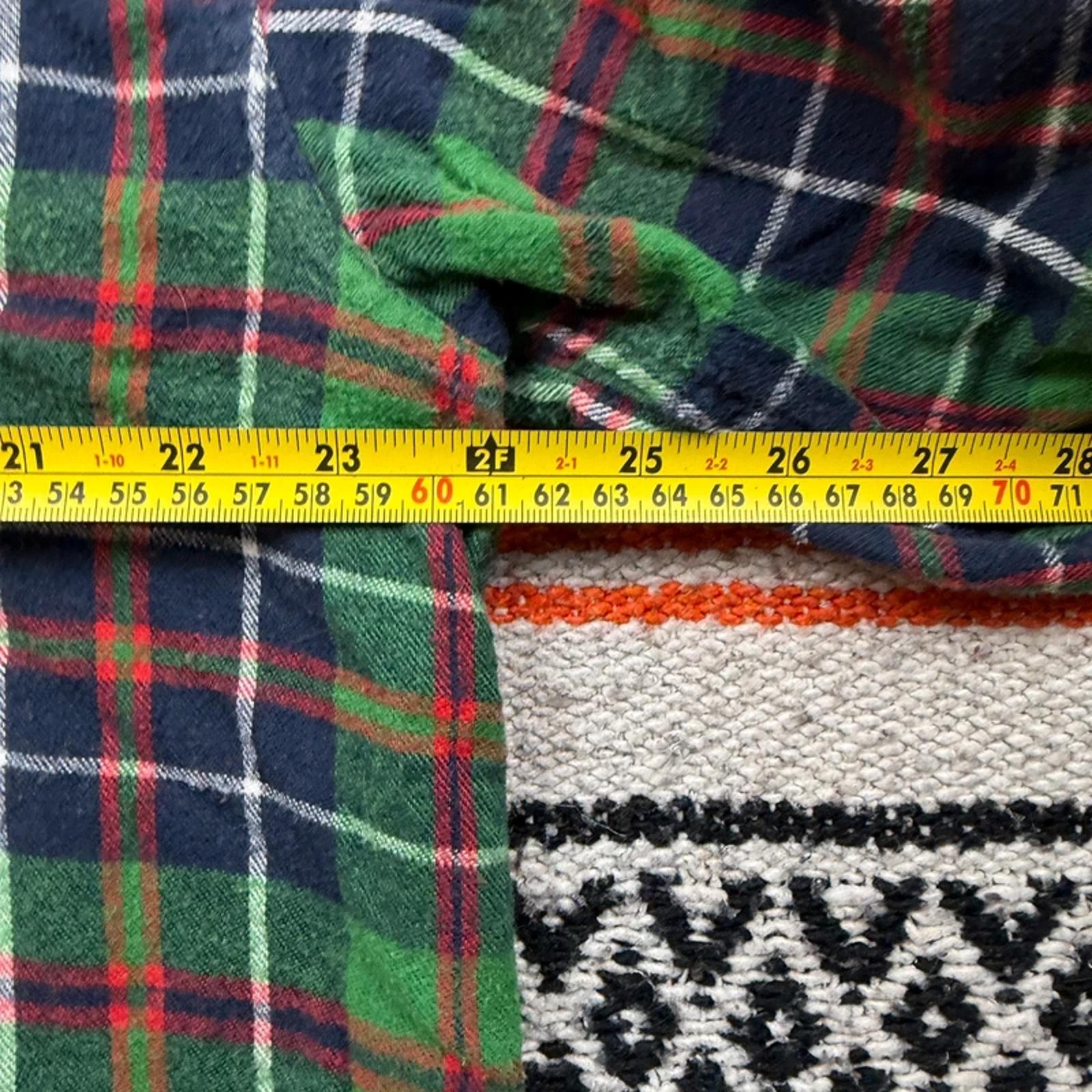 L.L. Bean Scotch Plaid Flannel Shirt - Bright Green & Navy - Size L
