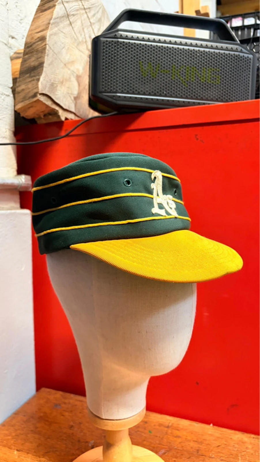 Rare Vintage Oakland A's Pillbox Cap - Green & Yellow Baseball Hat