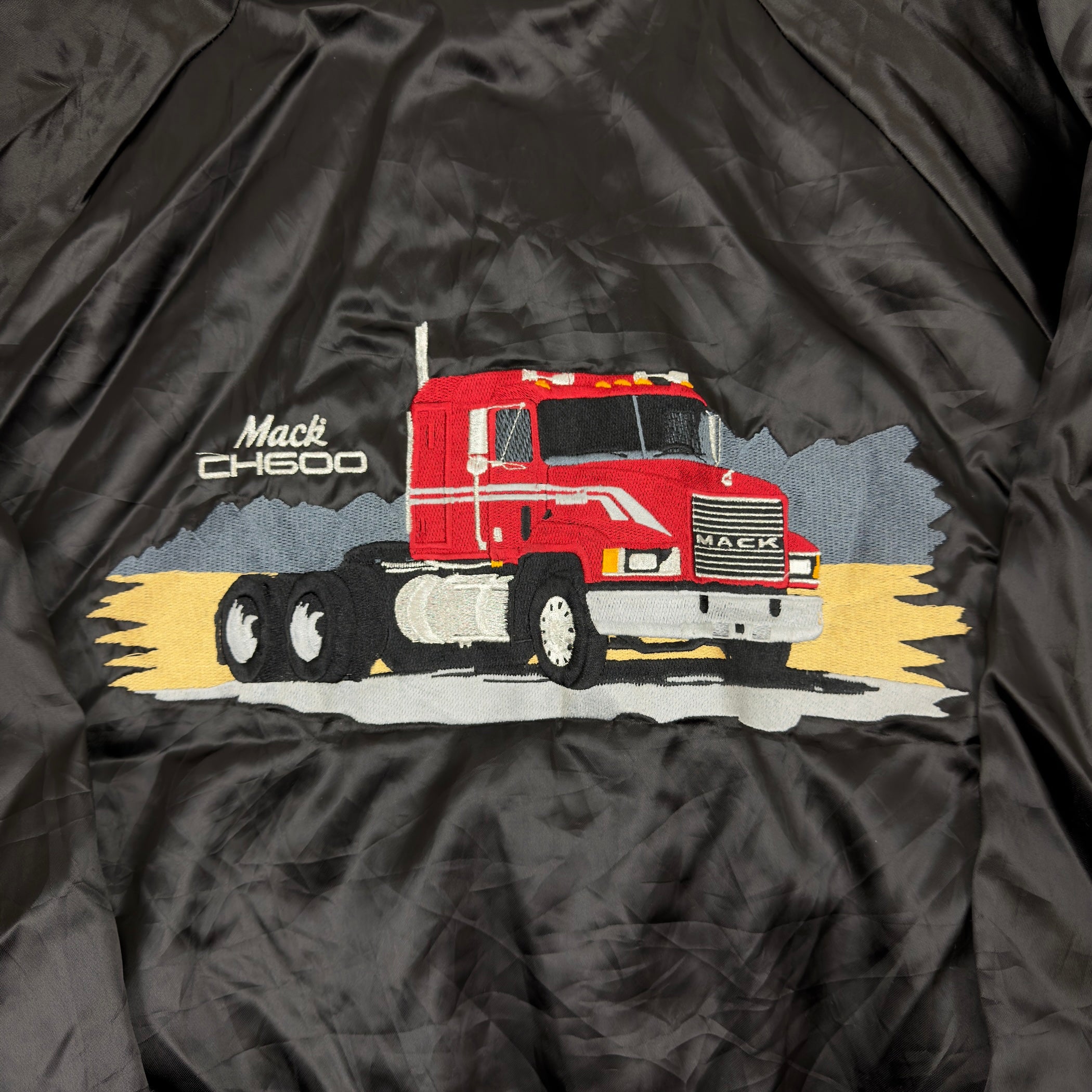 Mack Trucks - Embroidered Satin Bomber Jacket Black (XL/XXL)