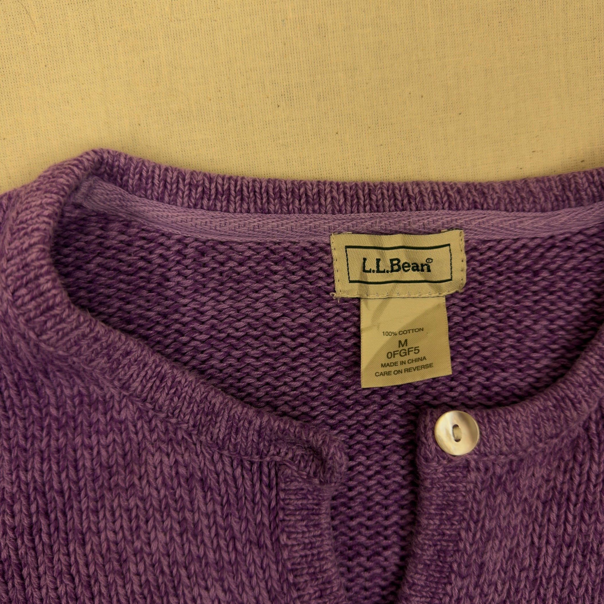 L.L. Bean - Cotton Knit Cardigan - Lavender (M)