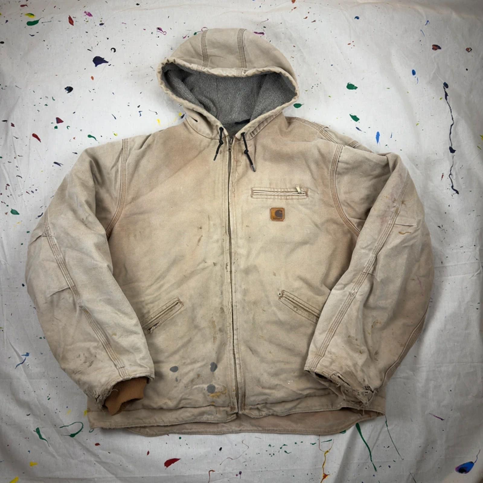 Heavily Thrashed Vintage Carhartt Active Jacket - Fraying & Stains - XL