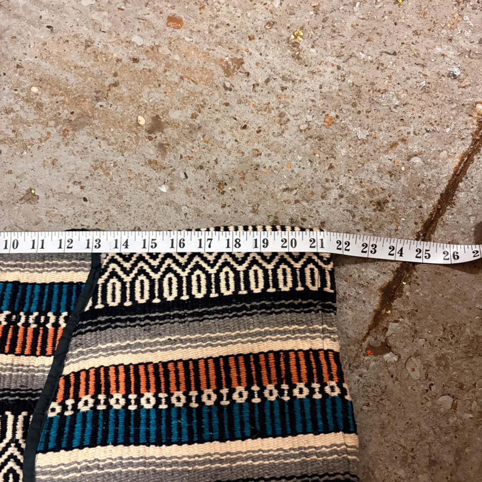 Vintage Serape Woven Vest - Aztec/Southwestern Pattern - Fringed