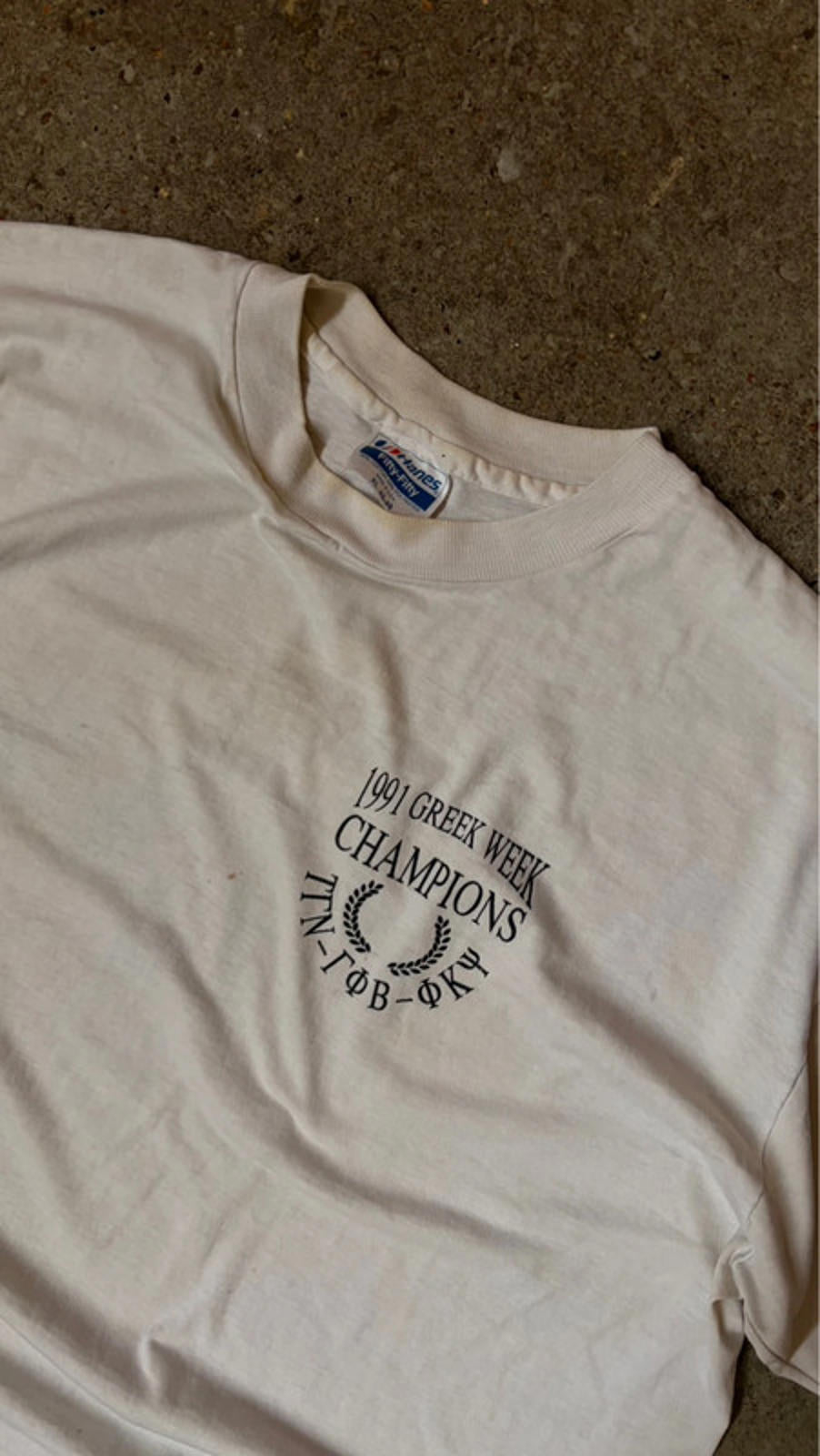 Vintage 1991 Greek Week Champions T-Shirt - Retro Comic Graphic (single stitch)