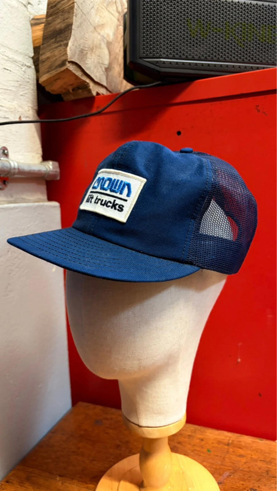 Vintage Navy Blue Crown Lift Trucks Cap - Embroidered Workwear