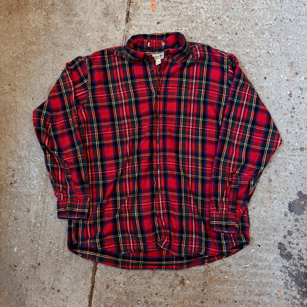 L.L.Bean Flannel Shirt - Red Tartan Plaid