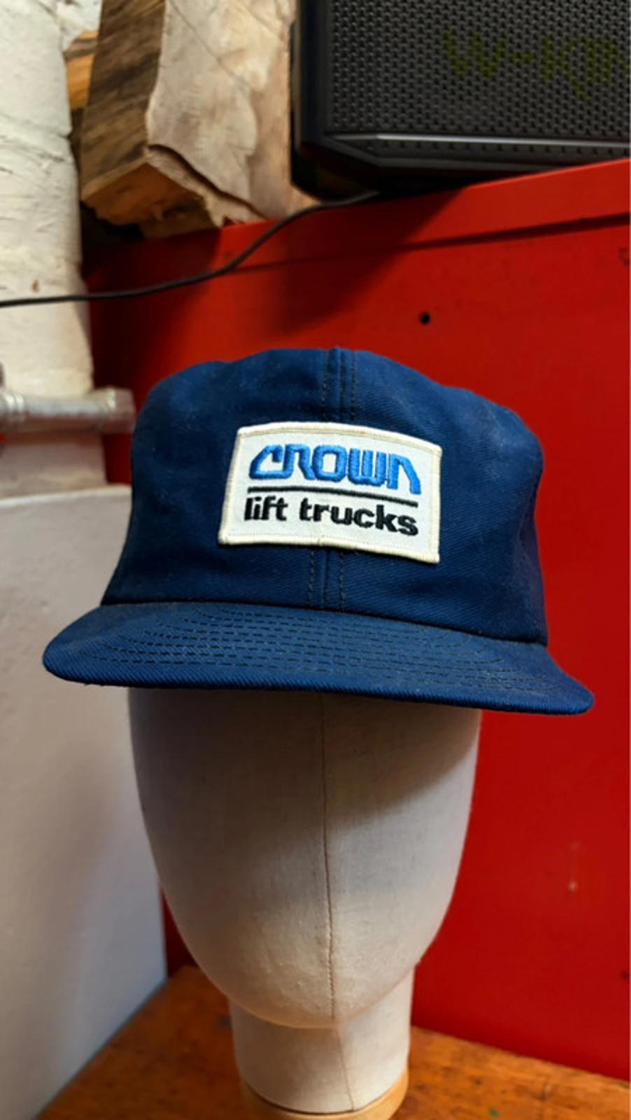 Vintage Navy Blue Crown Lift Trucks Cap - Embroidered Workwear