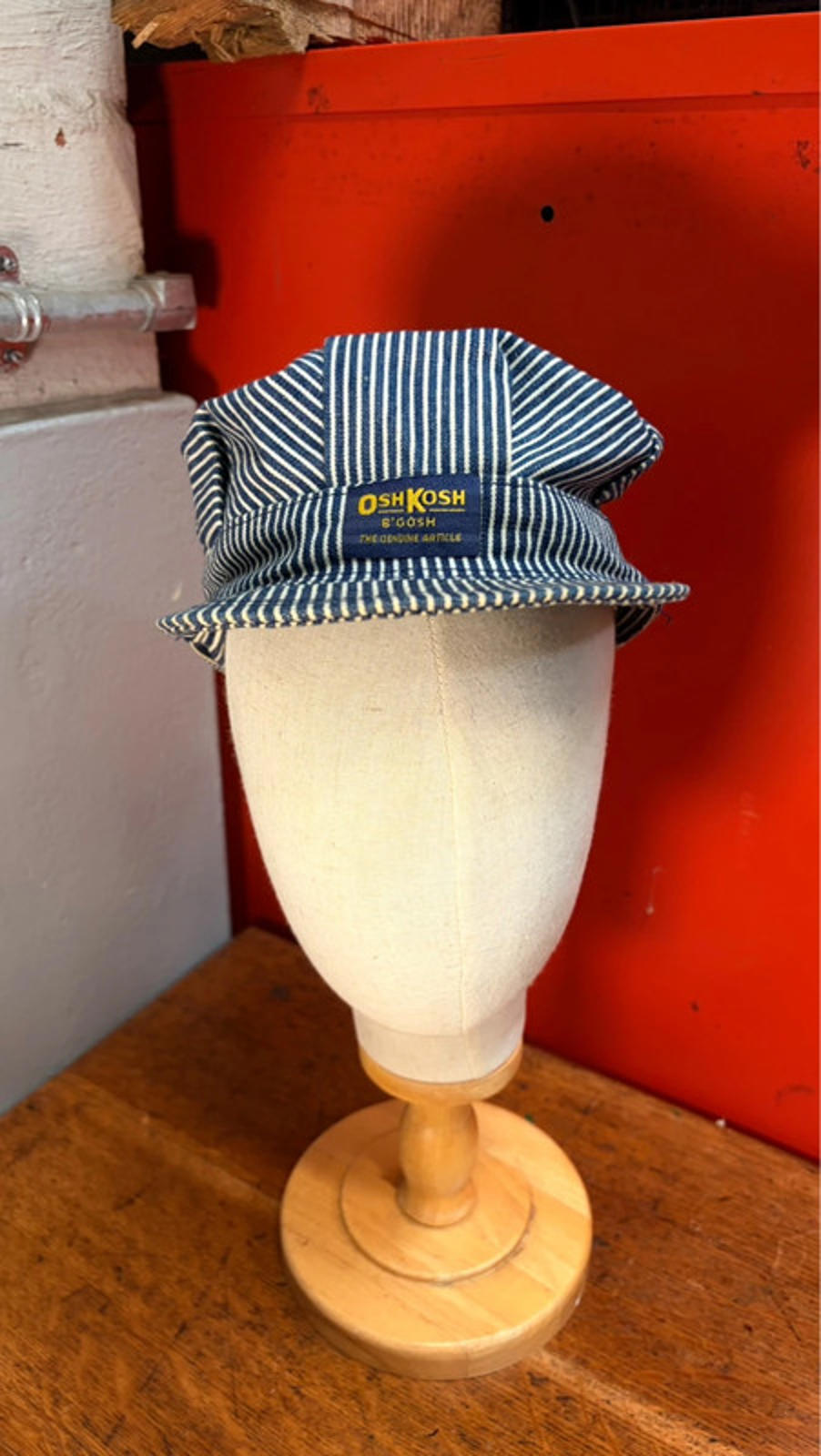 OshKosh B'gosh Vintage Railroad Cap - Authentic Hickory Denim - Size Small