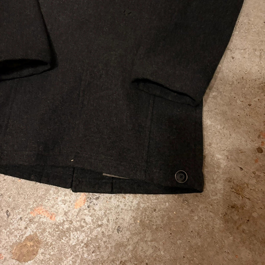 Evisu Vintage Wool Blend Overcoat / Car Coat - Dark Gray