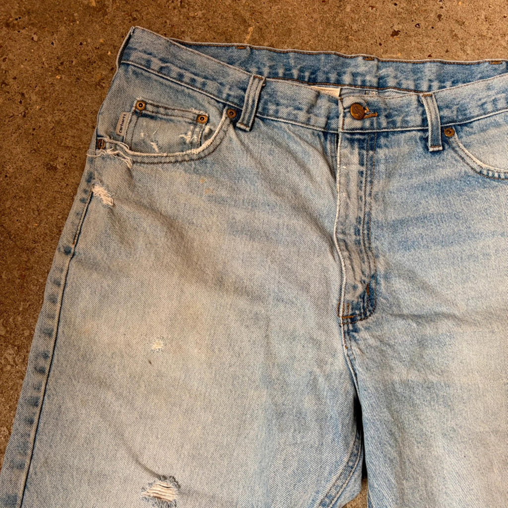 Vintage Carhartt Light Wash Jeans - Distressed & Ripped