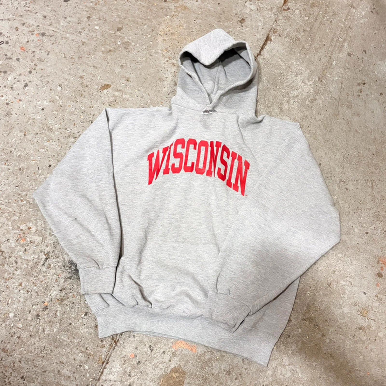 Vintage University of Wisconsin Hoodie - Gray Sweatshirt