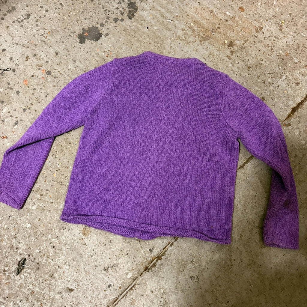 Vintage L.L.Bean Bright Purple Knit Cardigan - Autumn Sweater
