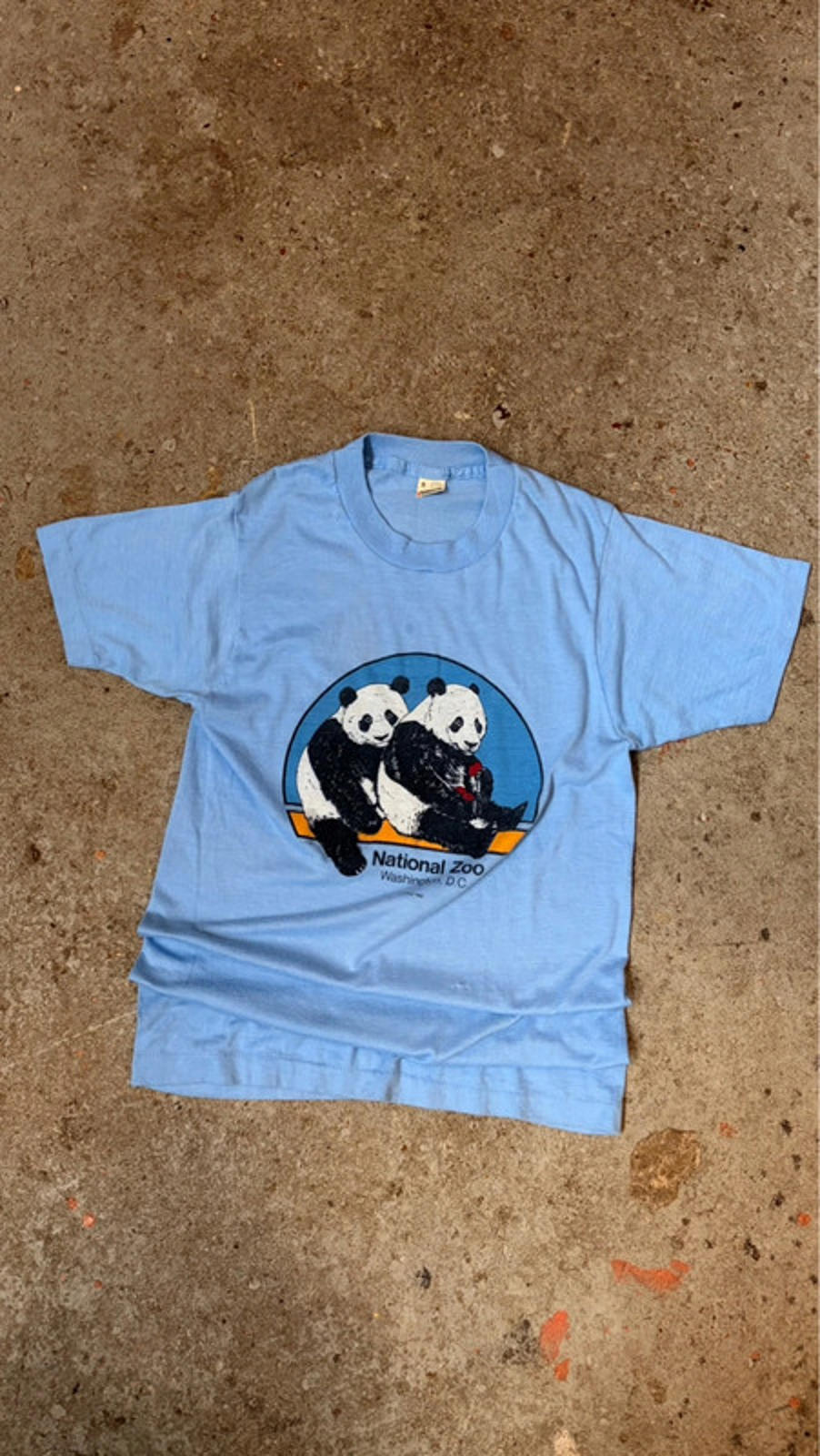 Vintage 1982 80s National Zoo Panda T-Shirt - Light Blue Zoo Souvenir