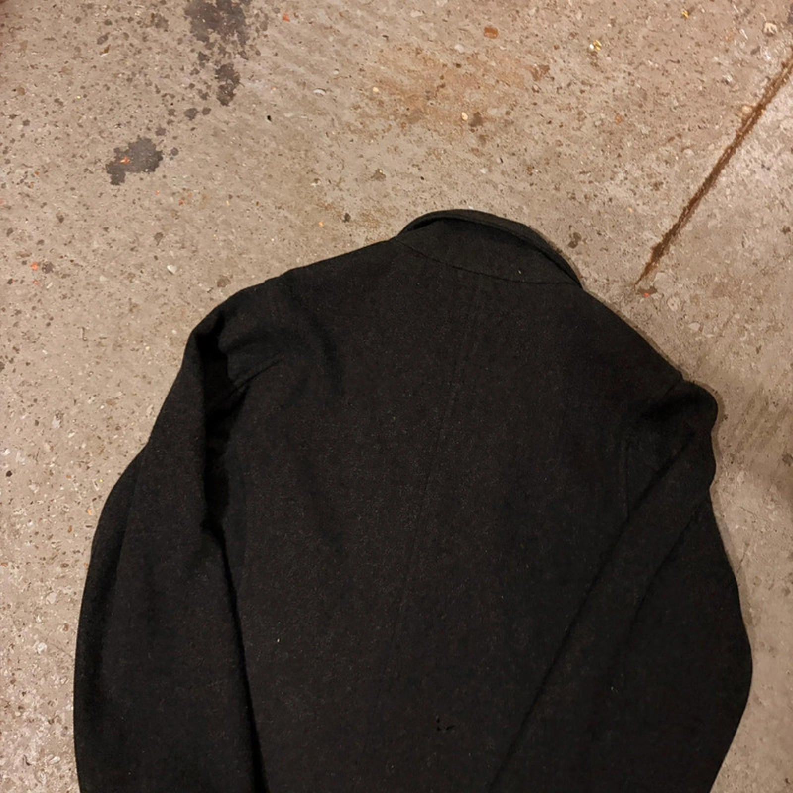 Evisu Vintage Wool Blend Overcoat / Car Coat - Dark Gray