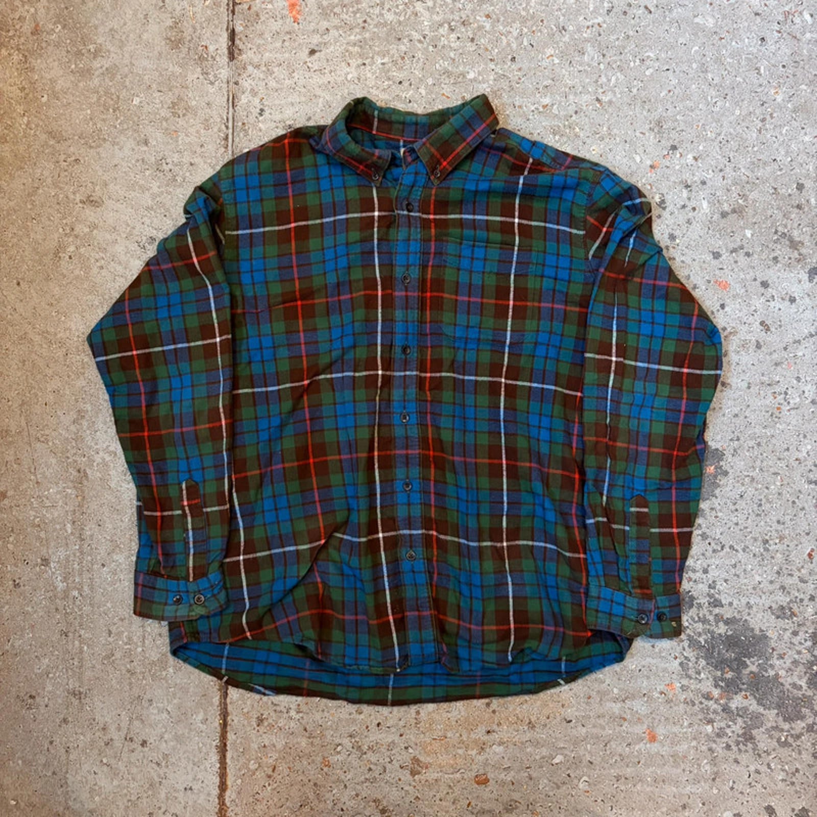 L.L.Bean Flannel Shirt - Blue and Green Plaid