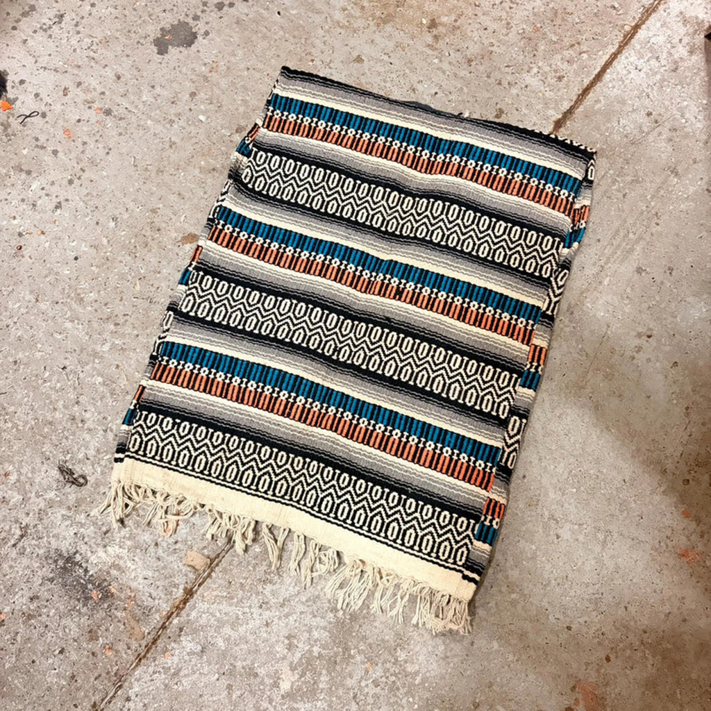 Vintage Serape Woven Vest - Aztec/Southwestern Pattern - Fringed