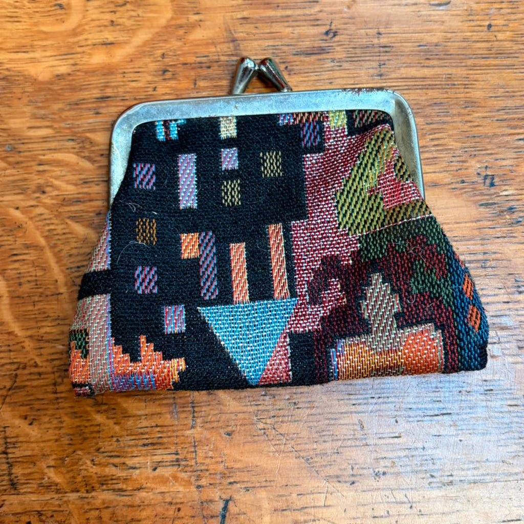 Vintage Navajo Tapestry Clasp Coin Purse