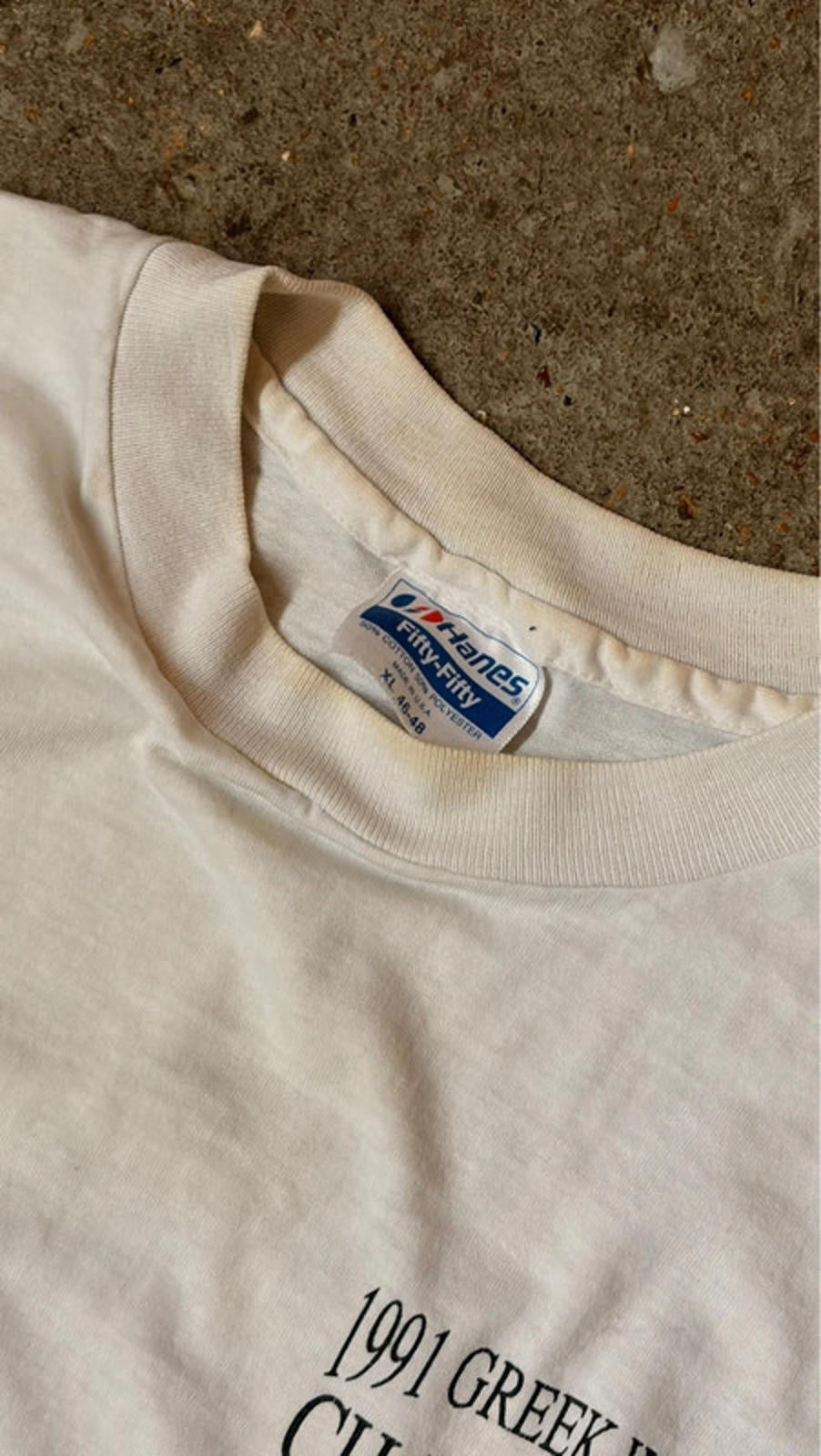 Vintage 1991 Greek Week Champions T-Shirt - Retro Comic Graphic (single stitch)