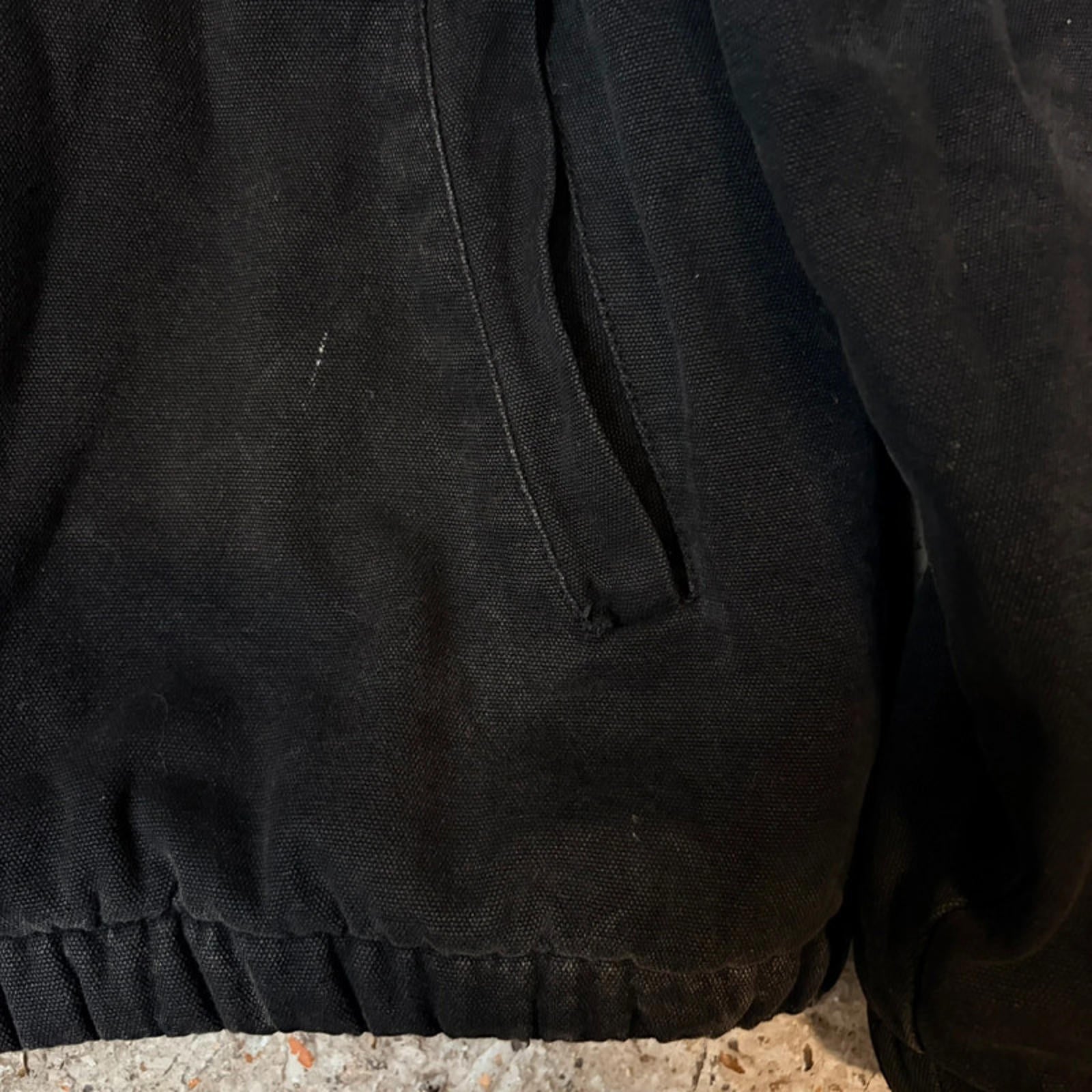 Stüssy Vintage Black Canvas Hooded Jacket - Size XXL (Fits Like XL)